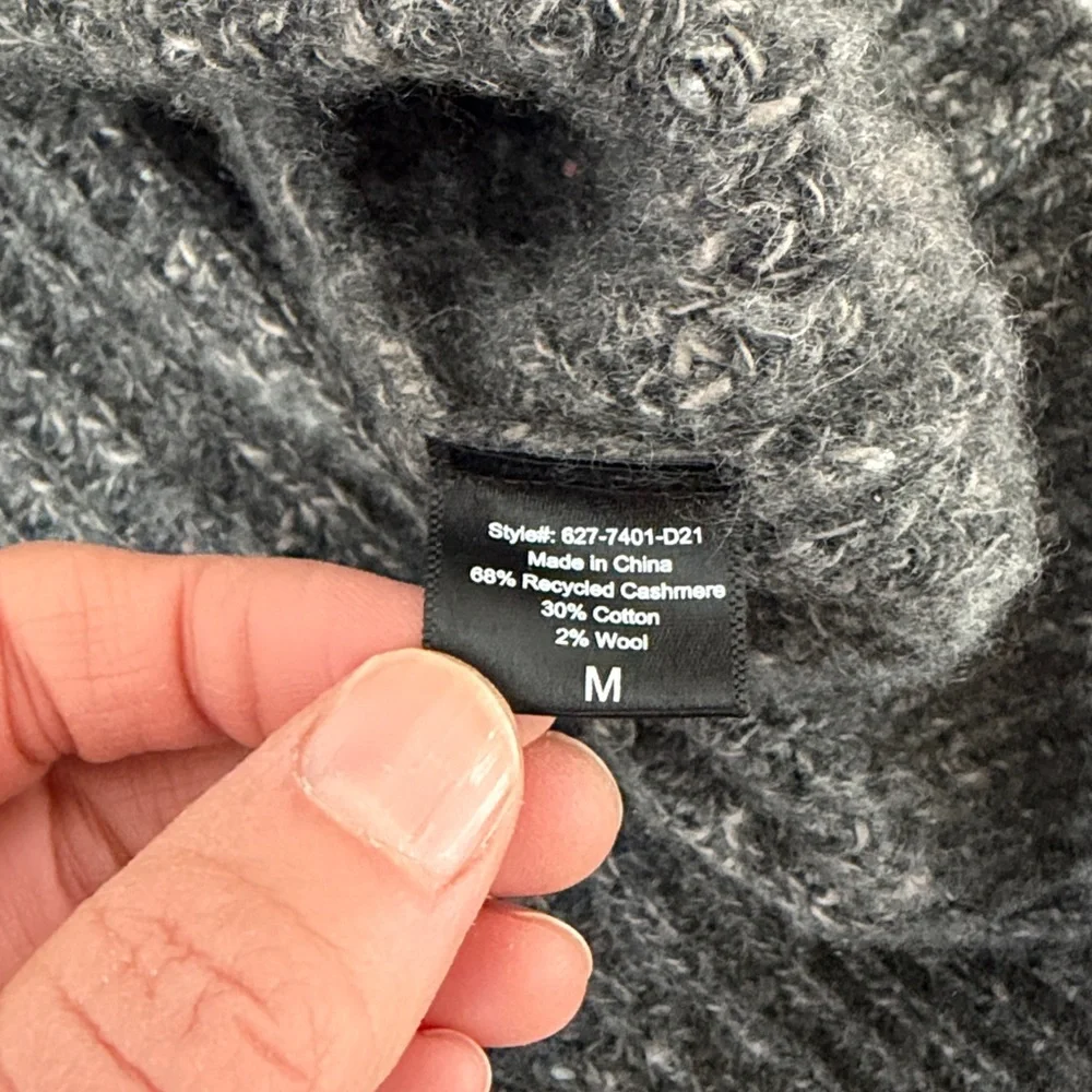 JENNI KAYNE: Medium, cashmere wool, oversized sweater, gray Marl. GUC! - Picture 5 of 7